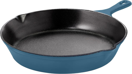 Utopia Kitchen Cast Iron Frying Pan 8 Inch, Cast Iron Chefs Pan, Pre Seasoned Skillet, Safe Grill Cookware for Indoor & Outdoor Use, Teal - Nestoria
