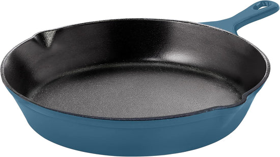 Utopia Kitchen Cast Iron Frying Pan 8 Inch, Cast Iron Chefs Pan, Pre Seasoned Skillet, Safe Grill Cookware for Indoor & Outdoor Use, Teal - Nestoria
