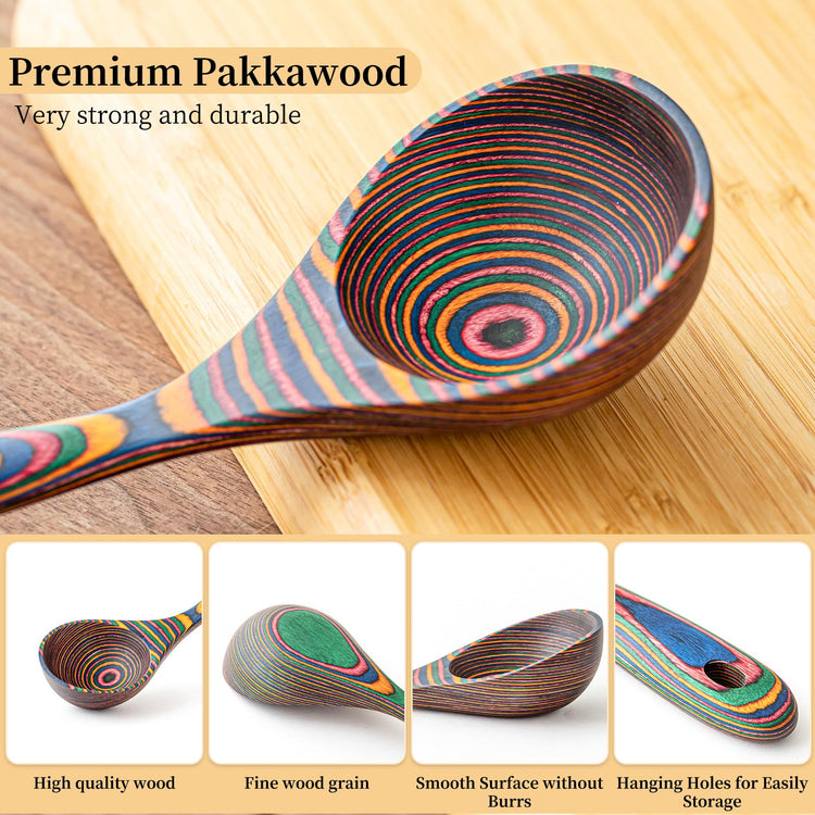 Pakkawood Rainbow Deep Soup Ladles
