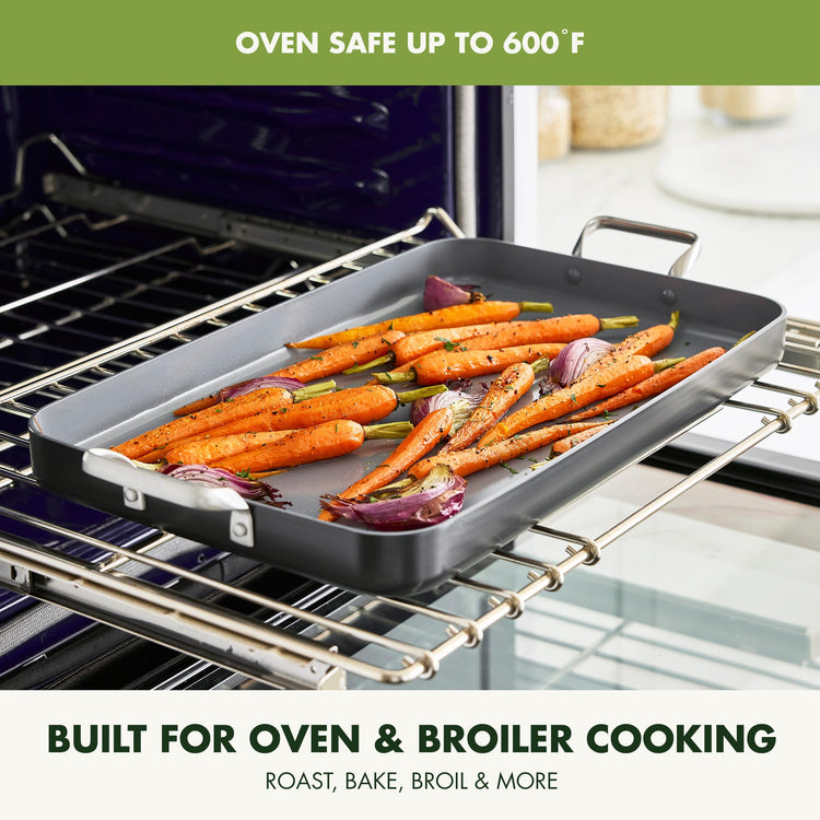 Valencia Pro 18" x 11" Ceramic Nonstick Double Burner Griddle Pan