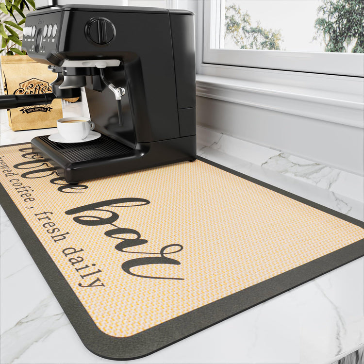Coffee Mat Absorbent Hide Stain Rubber Backed Dish Drying Mat for Kitchen Counter