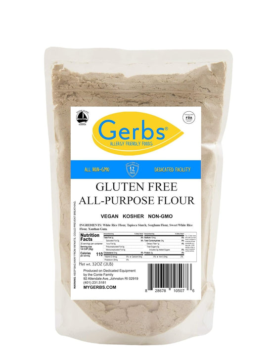 Gerbs All Purpose Gluten Free Baking Flour 2 lbs. | Custom Blend, No Additives, Resealable Bag | Smooth Texture, Neutral Taste for Versatile Use | Top 14 Allergen-Free - Nestoria