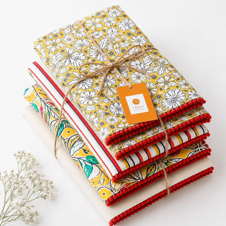 Printed Cotton Kitchen Towels (4 Count)