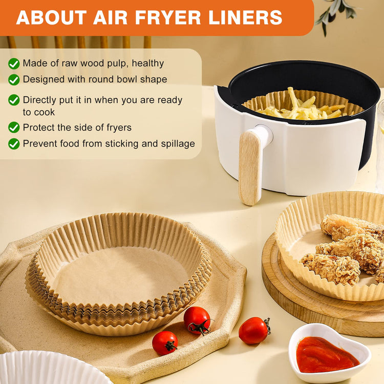 6.3" Round Air Fryer Liners Disposable 200 PCS for Ninja AF101 (200 Count)
