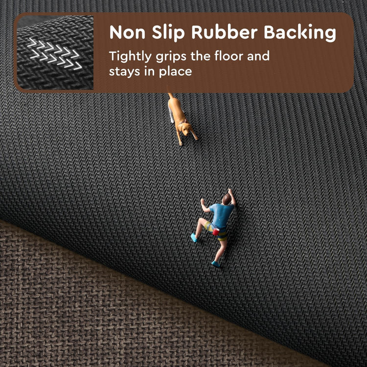 tchdio Kitchen Mats for Floor, Rubber Backed Kitchen Rugs Non Slip Washable, Superior Absorbent Kitchen Runner Rug Easy to Clean, Comfort Kitchen Floor Mat Front of Sink (Brown, 20" × 47")