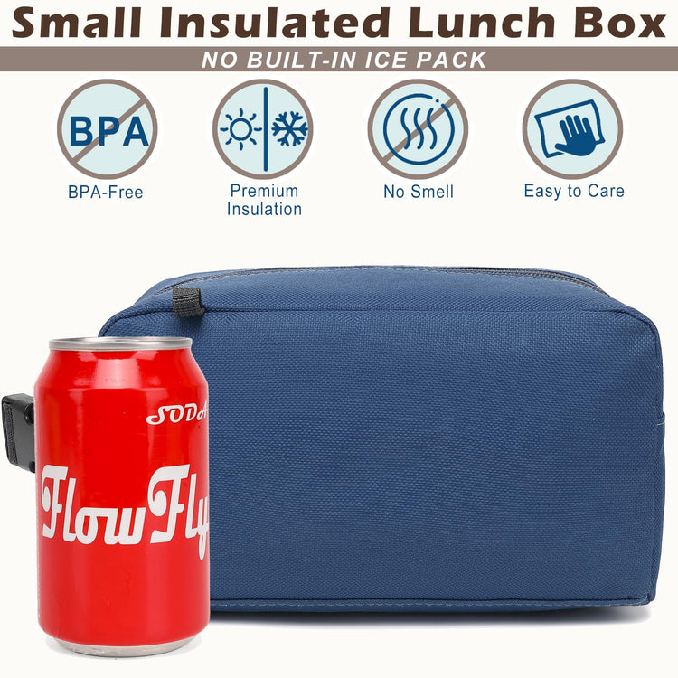 Small Insulated Lunch box Portable Soft Bag Mini Cooler Thermal Meal Tote Kit with Buckle for Work