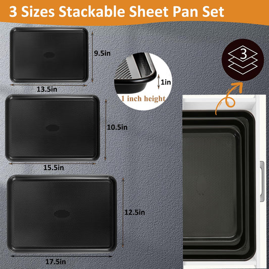 Nonstick Baking Sheet Pan Set of 3
