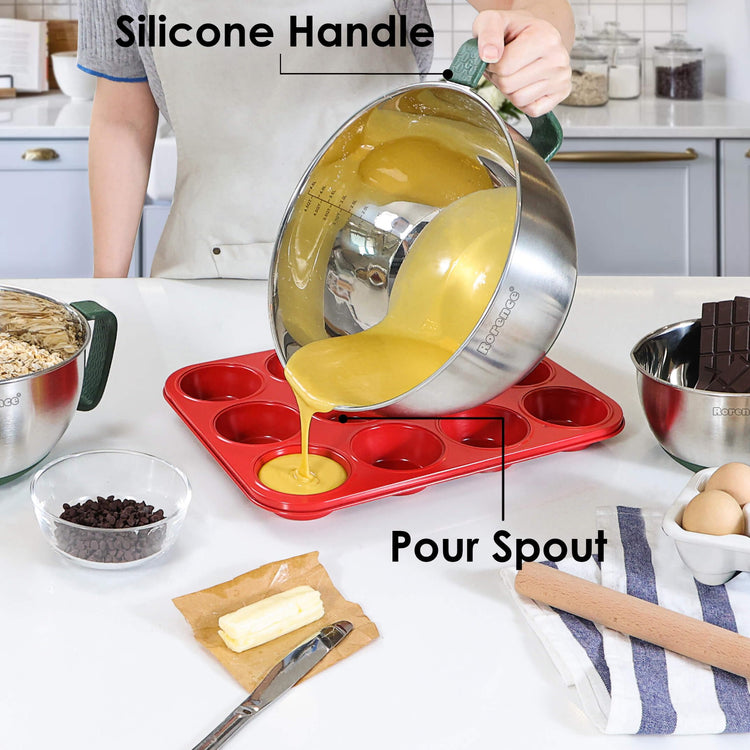 Stainless Steel Mixing Bowls Set with Lids (3 Count)
