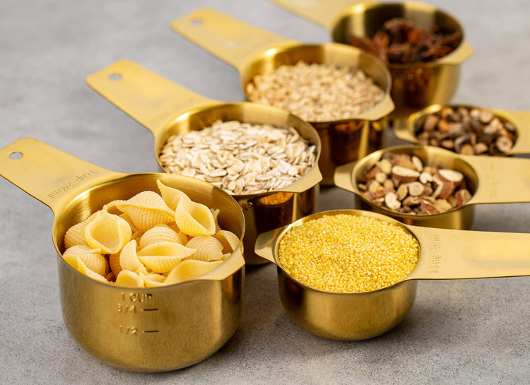 7-Piece 18/8 Stainless Steel Measuring Cups Set, Gold