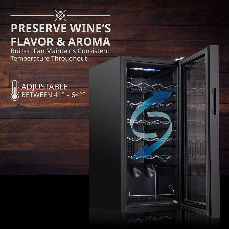 18 Bottle Compressor Wine Cooler Refrigerator with Wi