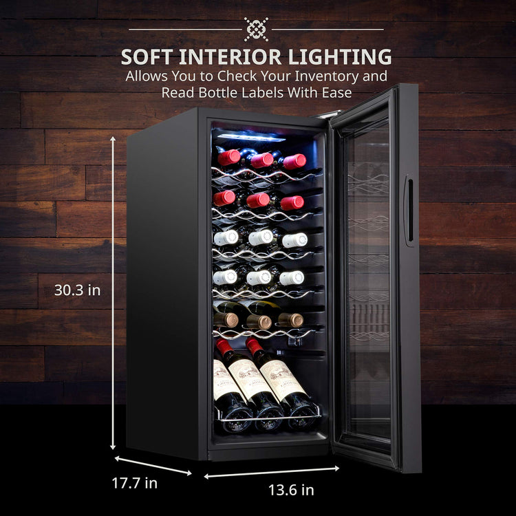 18 Bottle Compressor Wine Cooler Refrigerator with Wi