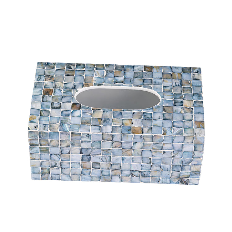 Rectangular Mother of Pearl Tissue Box Capiz Shell Handmade Rectangle Tissue Box Cover Holder Decorative Napkin Dispenser Organizer Rustic Farmhouse Vintage Decor