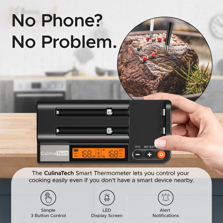 750ft Wireless Meat Thermometer Long Range for Smoker