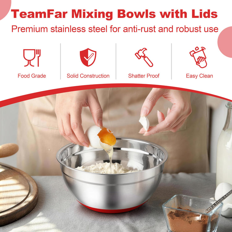 Mixing Bowls Stainless Steel Salad Bowls with Lids