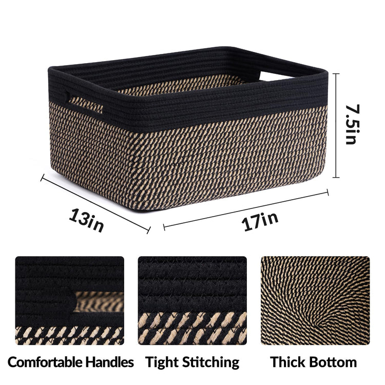 Large Storage Baskets for Shelves (3 Count)