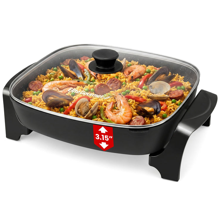 EG-6203# Non-Stick Electric Skillet, 10.5Qt, Black
