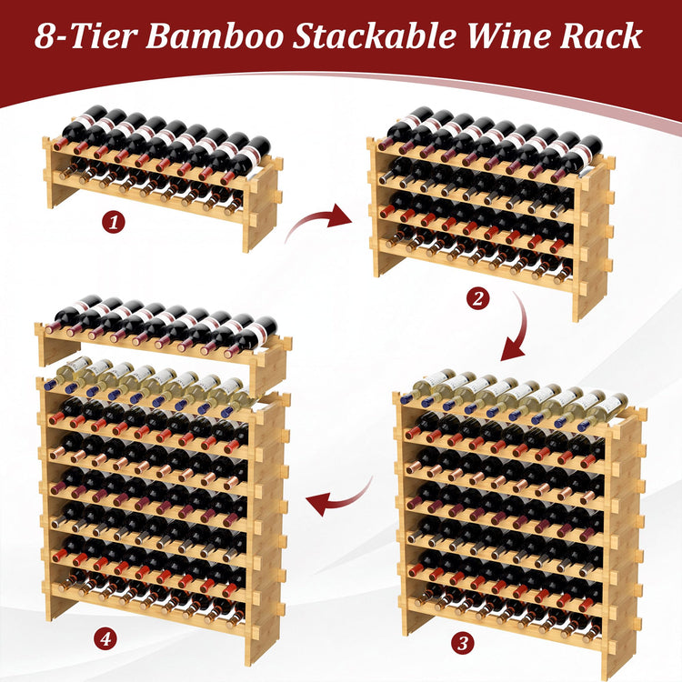 Bamboo Stackable Wine Rack (72 Count)