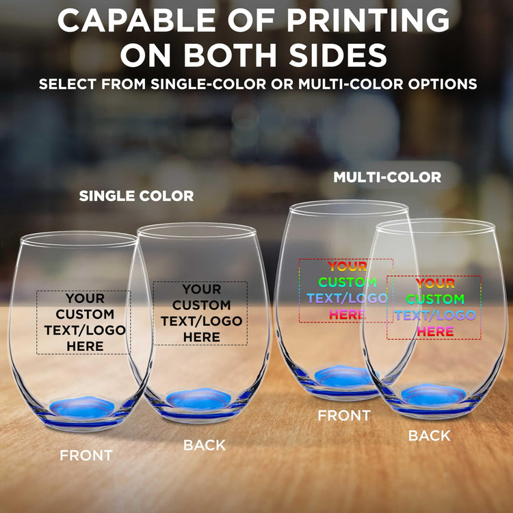 Custom Stemless Wine Glasses in Bulk by ARC Perfection (100 Count)
