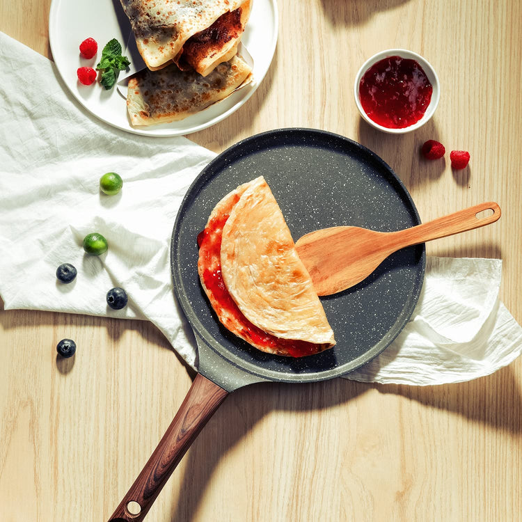 12 Inch Nonstick Crepe Pan Granite Coating Pancake Pan Gray