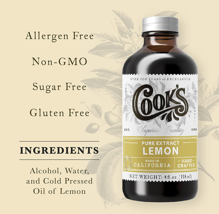Pure Lemon Extract for Baking & Cooking (32 Fl Oz)