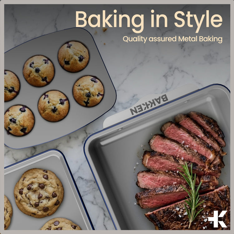 Bakken 8 Piece Ceramic Coated Bakeware Sets (8 Count)