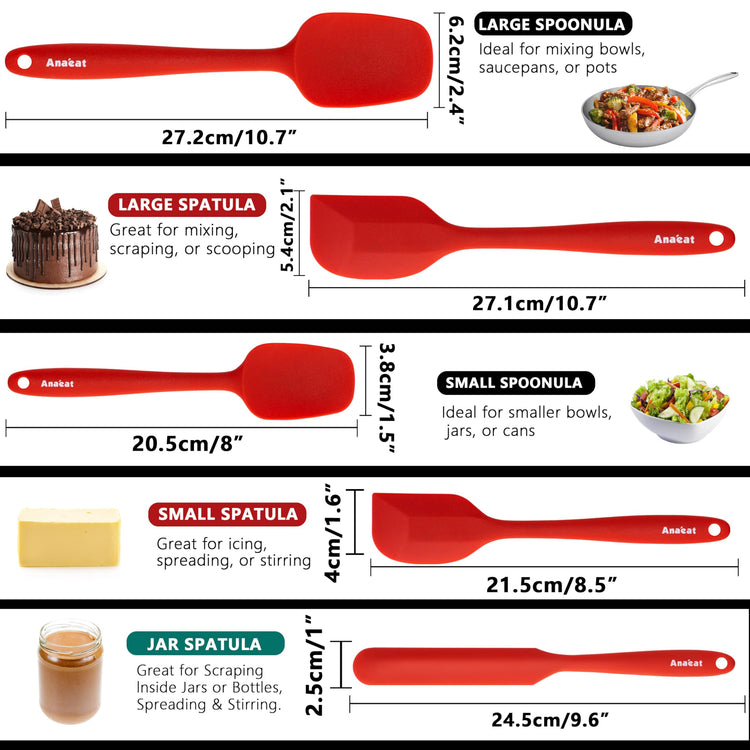 Silicone Spatula Set of 5 (5 Count)