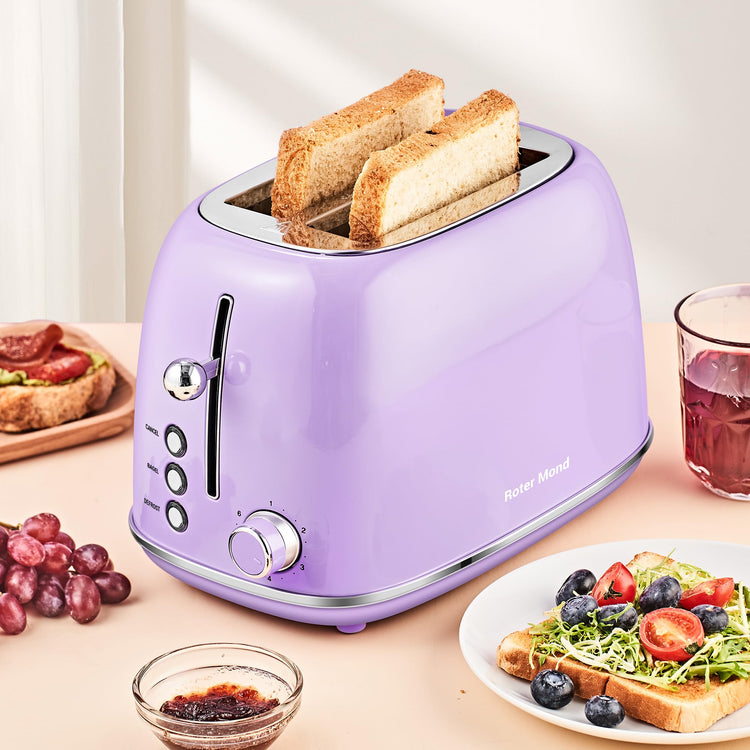 2 Slice Toaster Retro Stainless Steel with Bagel