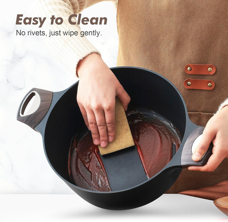 SENSARTE Pots and Pans Set Non stick, Non toxic Healthy Induction Cookware Sets, 26 Pcs Nonstick Kitchen Cooking Set, w/Frying Pans Set, Saucepans Set, Stockpots Set, PFOA PFOS Free, Black