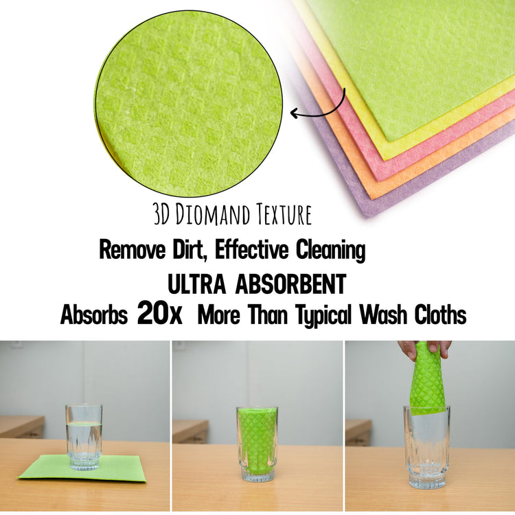 Swedish Dishcloths for Kitchen 10 Pack (10 Count)