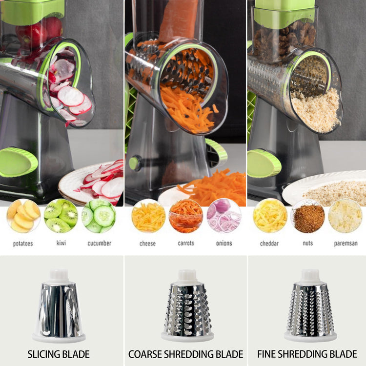 Cheese Grater Hand Crank Rotary Vegetables Shredder with Handle