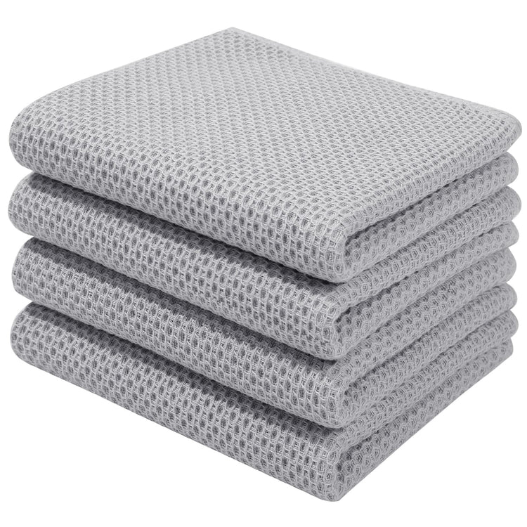 100% Cotton Waffle Weave Kitchen Dish Towels 4 (4 Count)