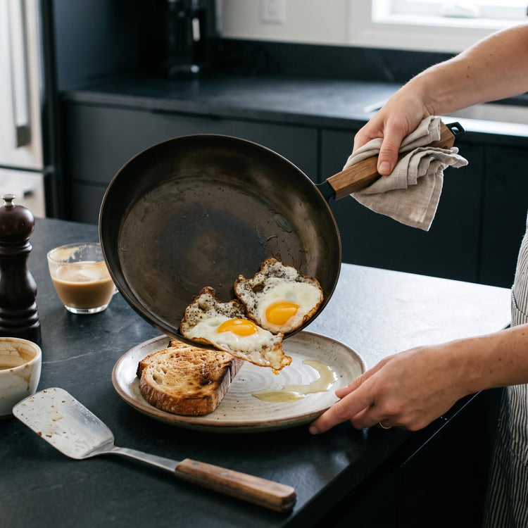 Forest 11" Carbon Steel Frying Pan with Acacia Wood Handle