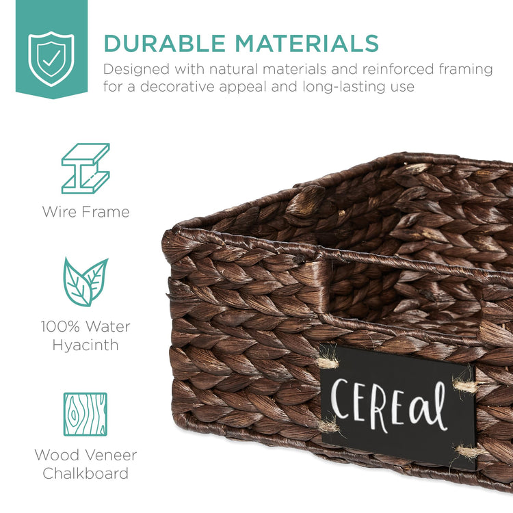 Set of 4 13x12in Water Hyacinth Pantry Baskets (4 Count)