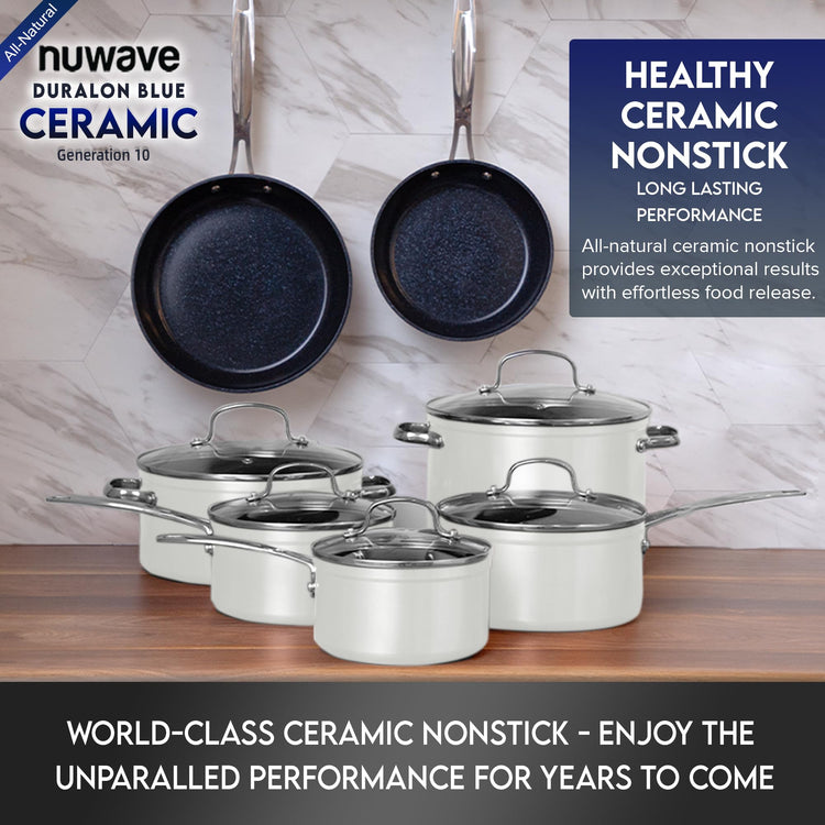 Healthy Duralon Blue Ceramic Nonstick Cookware Set