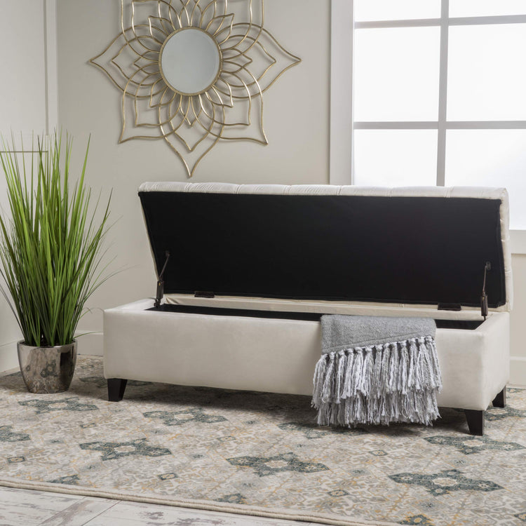 Ottilie Velvet Storage Ottoman