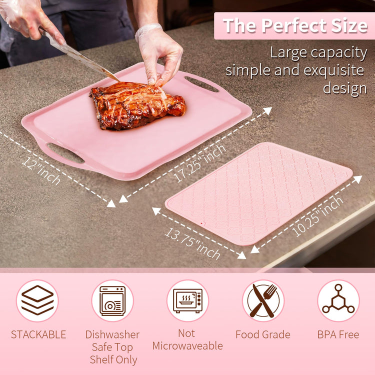 Large Non Slip Serving Tray with Handles (4 Count)