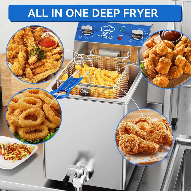 8.5Qt Electric Fryer with Oil Drain
