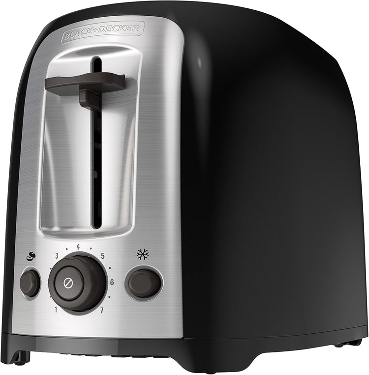 BLACK+DECKER 2-Slice Toaster, TR1278BD, Extra Wide Slots, 7 Shade Settings, 850 Watts, Frozen and Bagel Buttons