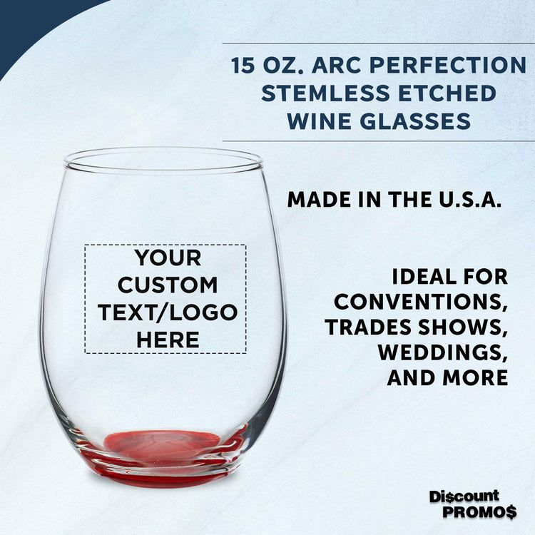 Custom Stemless Wine Glasses in Bulk by ARC Perfection (100 Count)