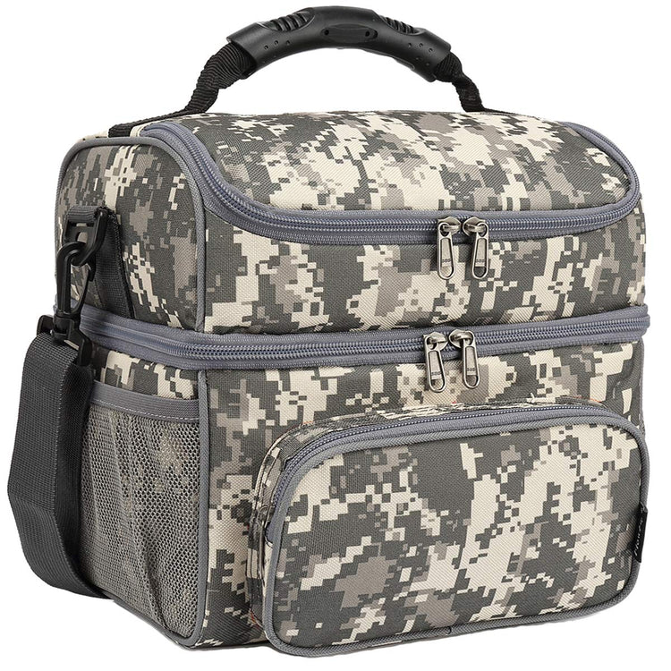 Double Layer Cooler Insulated Lunch Bag Adult Lunch Box Large Tote Bag for Men (2 Count)