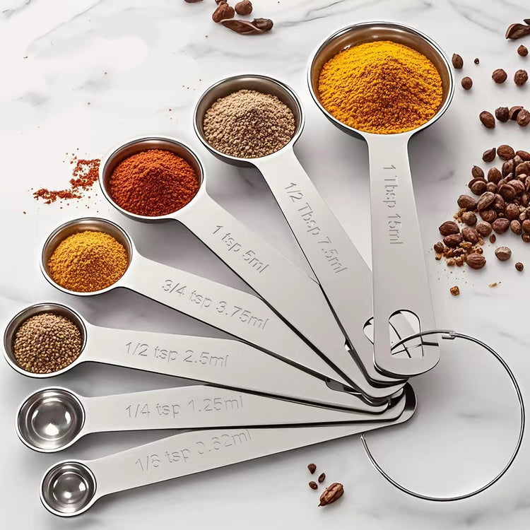 Stainless Steel Measuring Cups & Spoons Set (7 Count)