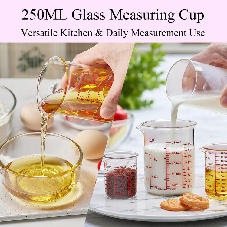 3 Piece Glass Measuring Cup Set