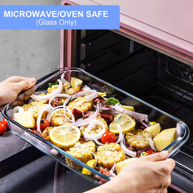 8 Pieces Glass Baking Dish with Lids