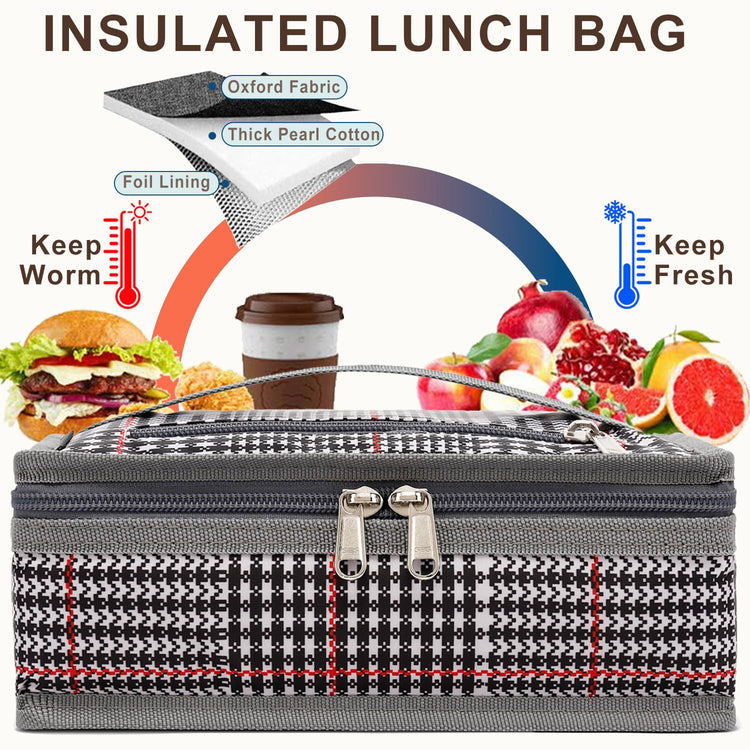 Small Insulated Lunch box Portable Soft Bag Mini Cooler Thermal Meal Tote Kit with Handle for Work & School