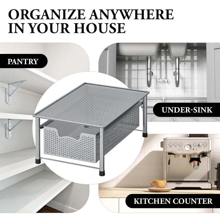Stackable Cabinet Basket Drawer Organizer