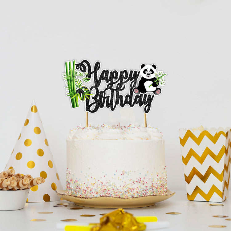 Panda Happy Birthday Cake Topper