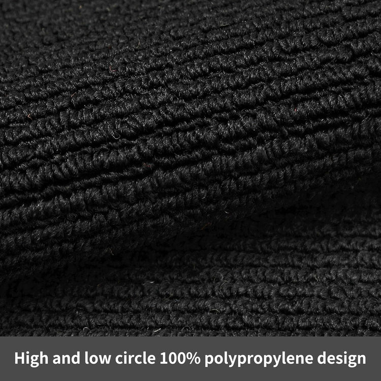 COSY HOMEER 24x35 Inch/24X60 Inch Kitchen Rug Mats Made of 100% Polypropylene Strip TPR Backing 2 Pieces Soft Kitchen Mat Specialized in Anti Slippery and Machine Washable,Black