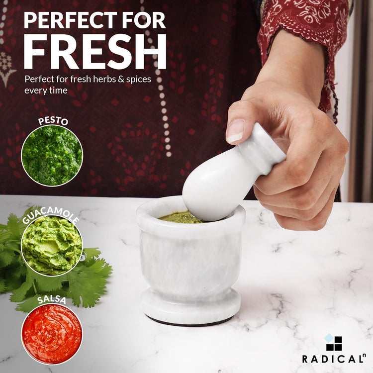 Marble Mortar and Pestle Set Small Spice Grinder & Herb Grinder