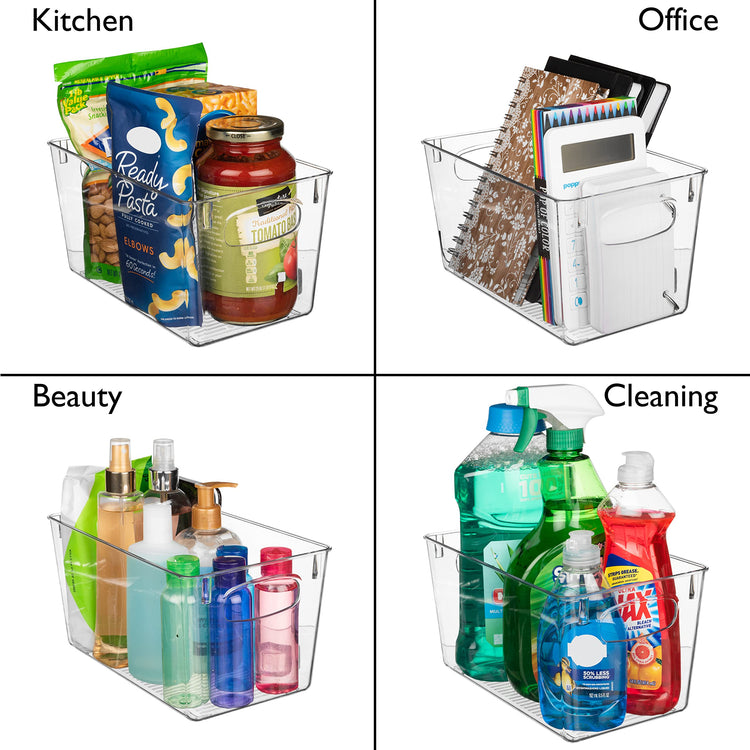 Clear Plastic Storage Bins (2 Count)