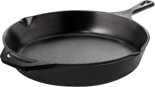 Utopia Kitchen Cast Iron Frying Pan 10.25 Inch, Cast Iron Chefs Pan, Pre Seasoned Skillet, Safe Grill Cookware for Indoor & Outdoor Use, Black - Nestoria